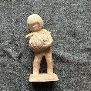 Boy with a Pumpkin Sculpture Austin Production Inc. 1971 Vintage